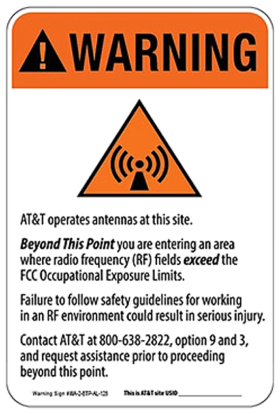 Orange Warning — Beyond This Point — RF safety sign artwork