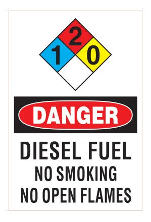 Danger — diesel fuel (on demand) — Verizon RF safety sign