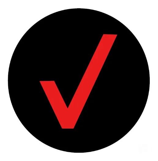 Carrier logo decal — transparent adhesive — Verizon RF safety sign