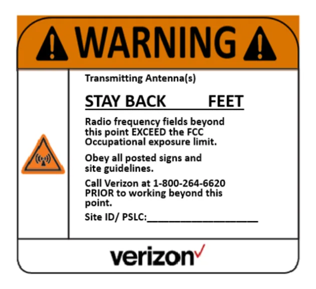 Warning — stay back · Verizon · H & V